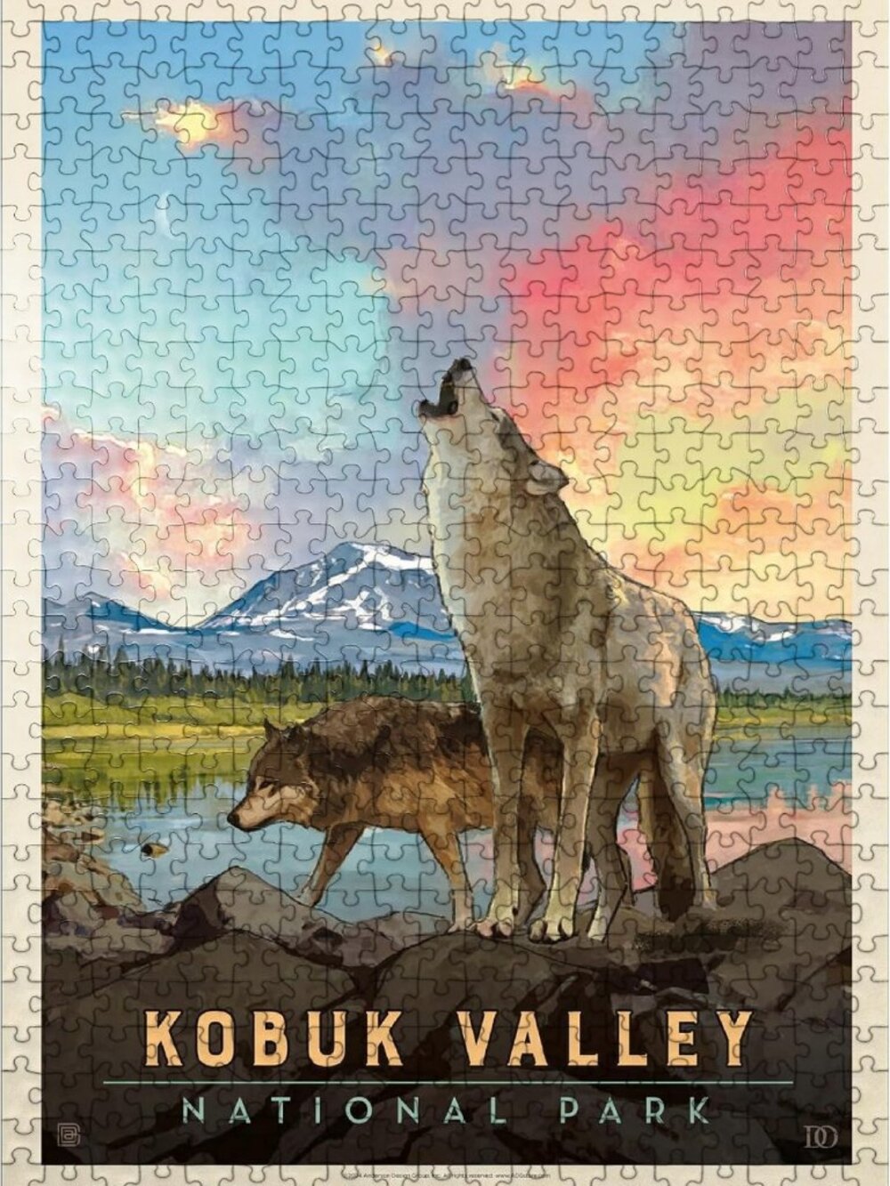 Vintage Wolves Jigsaw Puzzle - 500 Piece Premium Puzzle of Kobuk Valley National